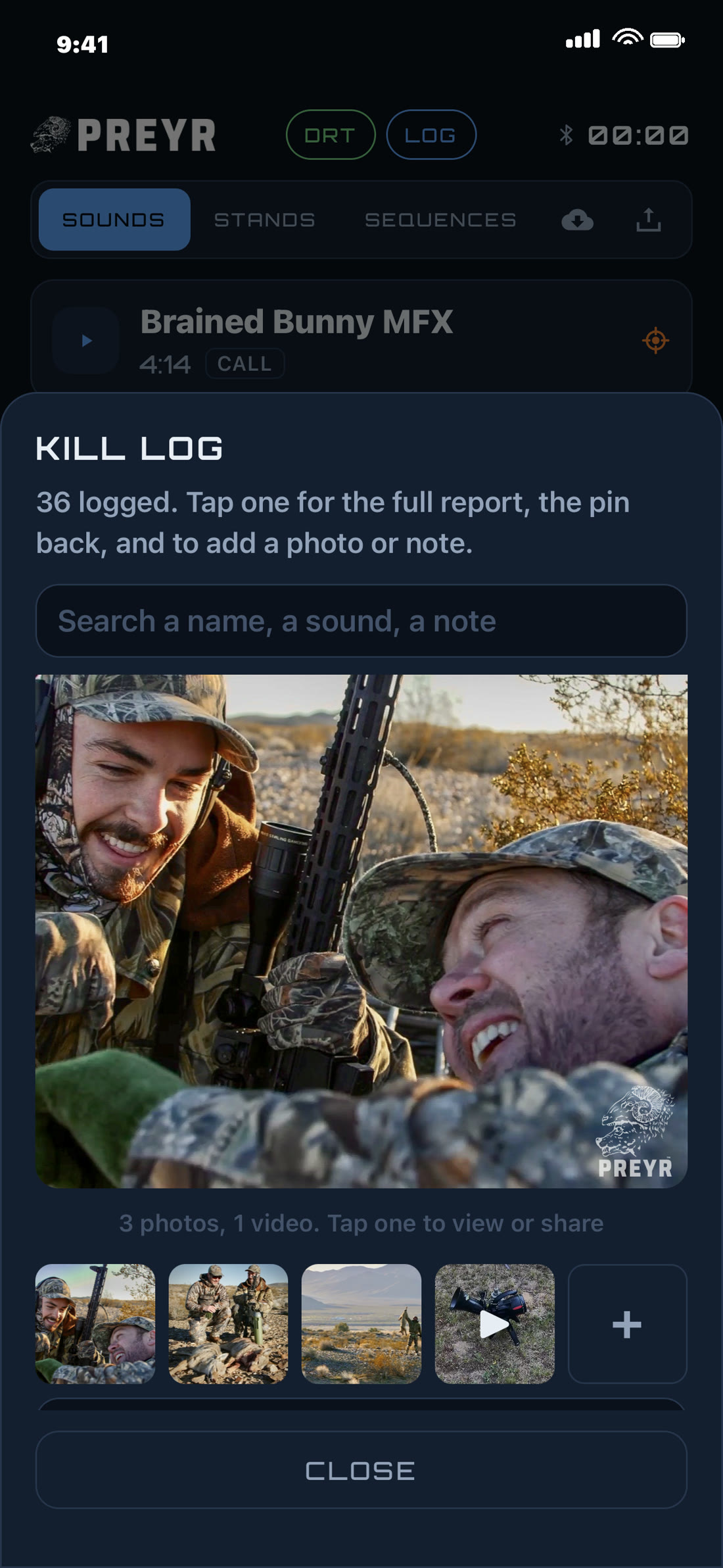 Kill log photos